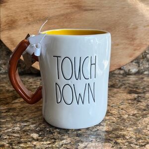 NWT Rae Dunn “TOUCH DOWN” Woodstock Peanuts Collection Double Sided Glossy Mug